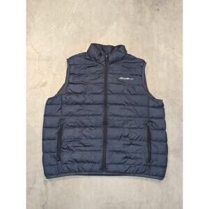 Eddie Bauer 650 Vest Mens XL Gray Down Filled Full Zip Outdoor